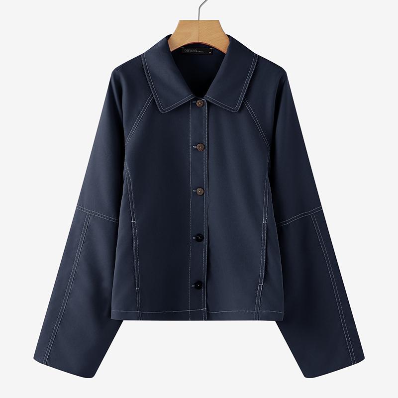 

ZANZEA Женская повседневная блузка с отложным воротником и длинными рукавами 5XL темно-синий