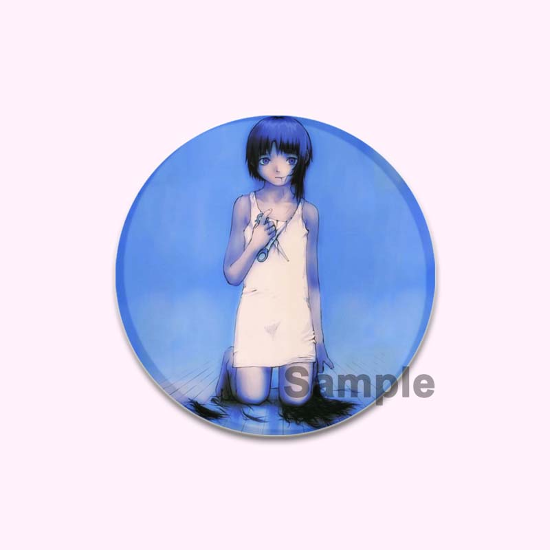 Anime Serial Experiments Lain 32/44/58mm Simple Button Pin Snap In Design Cartoon Brooches Daily Stylish Ornament Handmade Badge