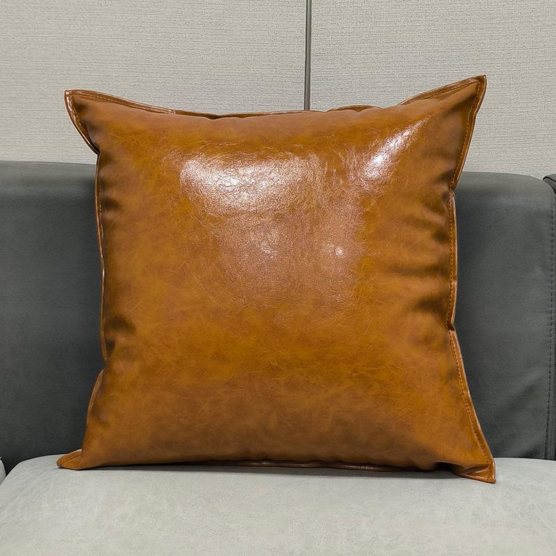 60x60/50x70/60x80CM Large Size PU Throw Pillow Cover Imitation Leather Waist Cushion Cover Decor Home Decorative Pillowcase