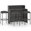 vidaXL 4-tlg. Gartenbar-Set mit Kissen Grau