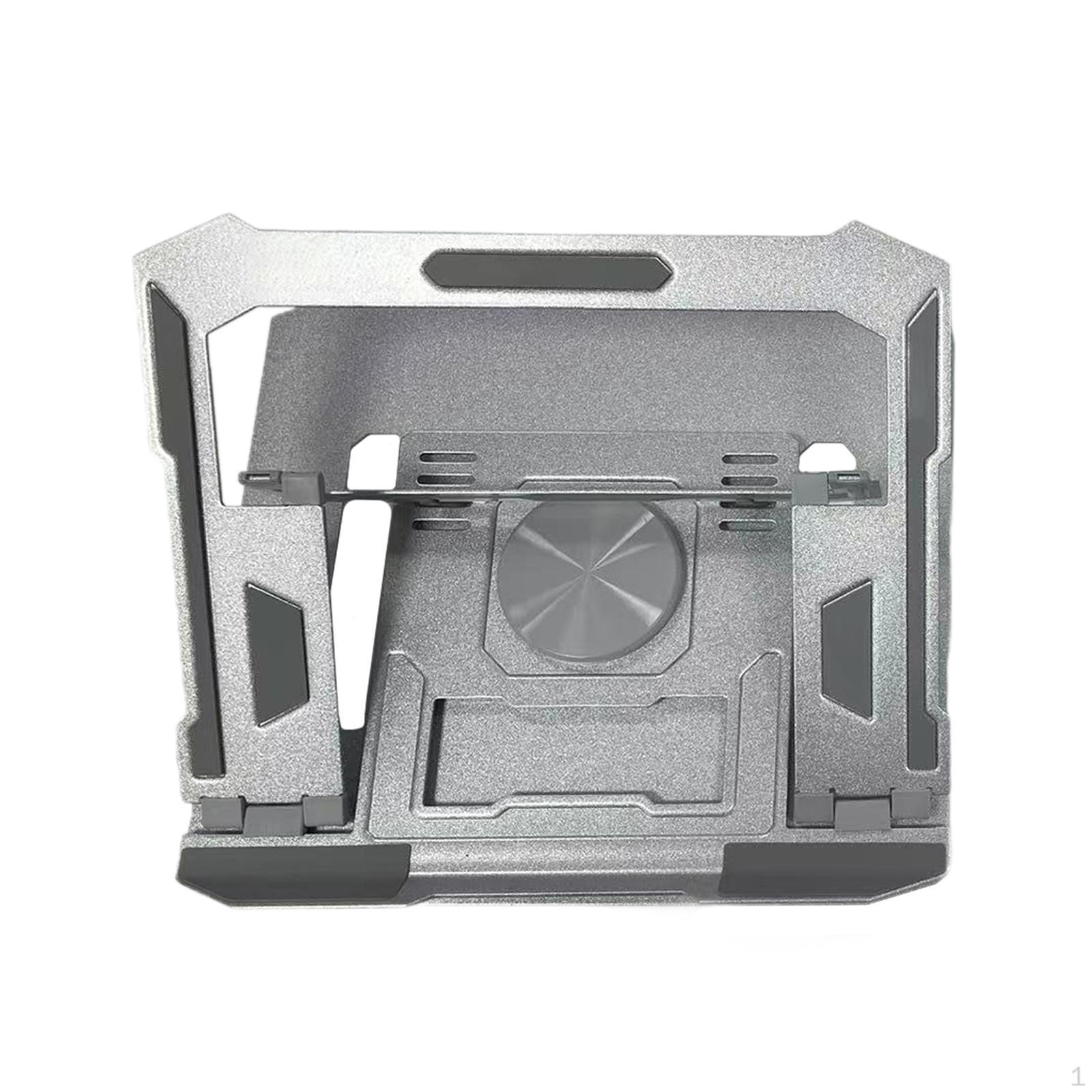 

Foldable Laptop Stand Computer Ergonomic with Degree Swivel Riser Base Holder Rack for Bedroom срібний