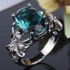 High Carbon Simulation Ring For Women, Popular Jewelry, Emerald Ring.