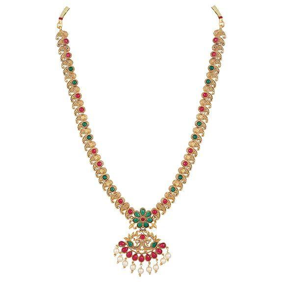 Latest Combo Design Pearl Necklace Set for Women Traditional Gold Plated Jewellery Set for Women (Multicolor)