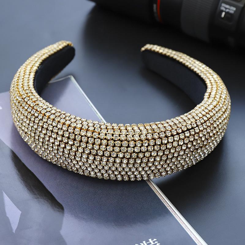 Baroque Rhinestone Ethnic Headband: European & American Style, Handmade Full Diamond Chain