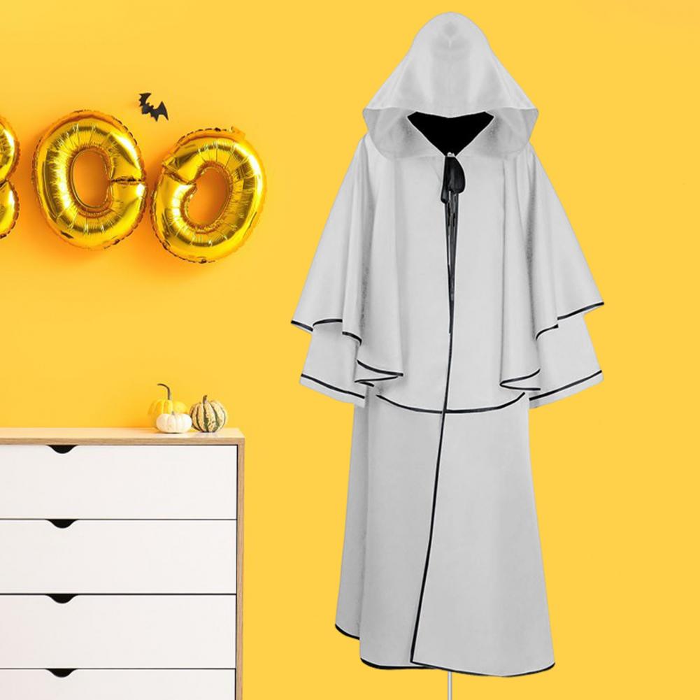 Halloween Děti Cosplay Plášť Středověký Bůh smrti Zavazování Kapuce Volný Celá délka Čistá barva Unisex Jeviště Představení Vtip