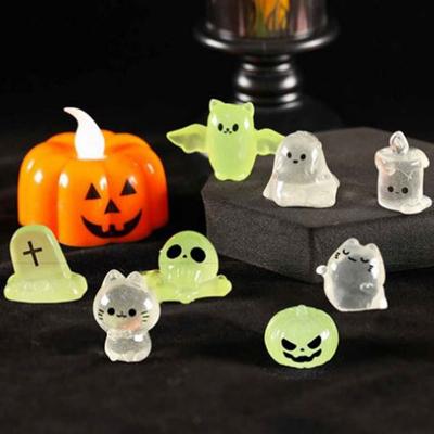 Cute Halloween Luminous Ornaments Mini Ghost  Animal Miniature Figurine  Halloween