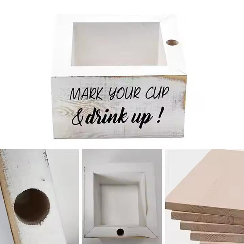 

Housewarming Party Solo Cup Holder Mark Your Cup And Drink Up Wood Bathroom Cup Dispenser Decor