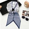 Temperament Long wide hair band, tied bag belt, double-sided silk scarf, retro literary satin streamer ins multi-functional scarf