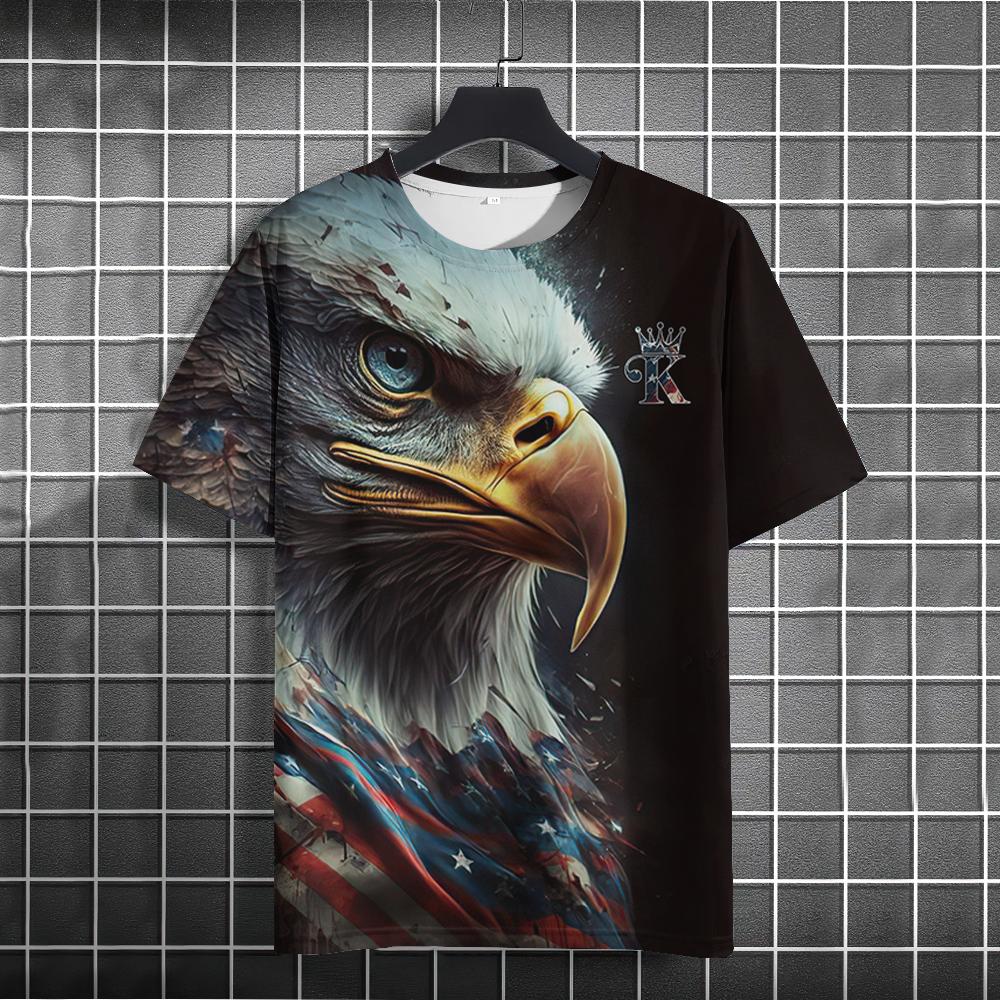 Fierce Animal 3d Print T-Shirts For Men Vintage Men's T-Shirt Summer Short Sleeve Tops Fashion Oversized Tees Men Streetwear