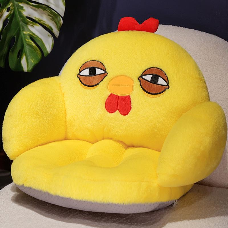 Semi-Surround Thickened Plush Seat Cushion Lazy Integrated Butt Pad Student Futon Pad Office Warm Chair Cushion