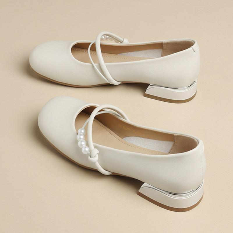 Søte Retro Mary Jane Sko Grunne Sko Franske Dame Sko Temperament Allsidige Små Lærsko