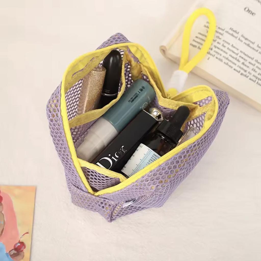Square Mesh Storage Pouch Mini Zipper Coin Purse Mini Wash Bag Stationery Case Small Capacity Key Bags Transparent Cosmetic Bag