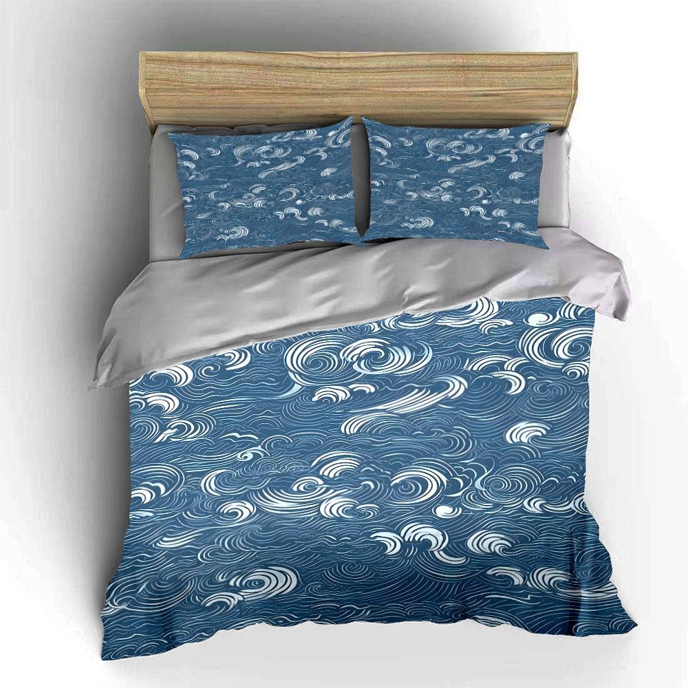 Whimsical ocean swirls. Bedding sets Duvet covers Pillowcases(1* Duvet Cover 2* Pillowcases without duvet insert)