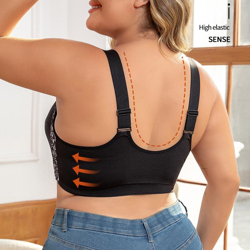 0XL-8XL Super Large Size Bra Popular European and American Size No Steel Ring Creative Front Buckle Large Size Underwear