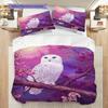 Owl Pattern Bedding Quilt Set Quilt Cover Pillowcase Home Decoration Birthday Gift (1 * duvet cover + 2 * pillowcase, without core)