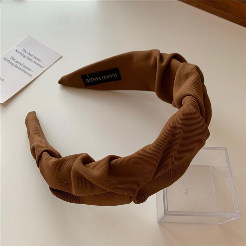 Korean Hair Accessories Solid Color Cotton Crumpled Women's Head Hoop Wide Bezel Makeup Hairbands for Ladies Headwear  New