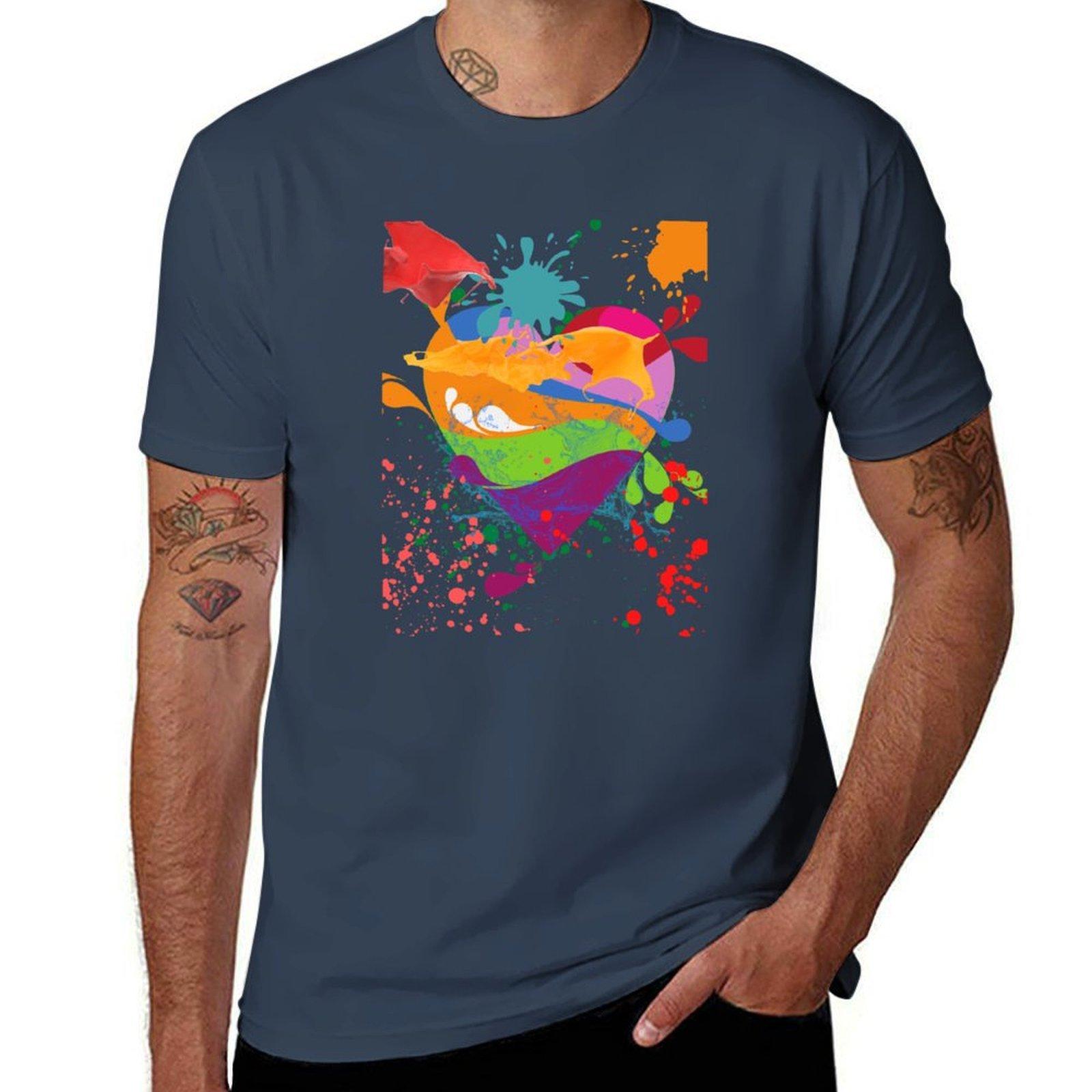 A Splash Of Love Tshirt Casual Pattern Print Tee Shirt S