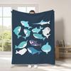 Cute Chibi Shark Beach Towel Coral Print Quick Dry Absorbent Towel For Kids Girls