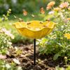 Garden Bee Sturdy Iron Outdoor Bee Bath for Outside Vintage Standing Beebath Bowl for Outdoor Garden Patio Yard Decoration