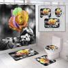Wholesale Valentine's Day Rose Collection: Polyester Waterproof 3D Digital Print Shower Curtain & Bath Mat 4-Piece Set + Toilet 3-Piece Set