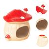 Ceramic Hamster House Guinea Pig Hideout Hamster Nest Mushroom Shaped Cave for Rats Dwarf Hamster Hedgehog Chipmunk Gerbils