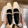 Elegant Women Flats Square Toe Shoes New Summer Loafers Party Sandals Designer 2025 Brand Women Shoes Zapatillas Mujer