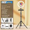 Carbon Steel Mobile Phone Holder with Fill Light - Dual-Position, Professional, Designed for Live Broadcasts.