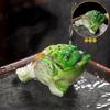 Color Changing Golden Toad Tea Pet Ornament,Lucky Chinese Tea Play Purple Clay Table Decoration, Kung Fu Tea Set Accessories