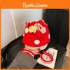 Pattern Mushroom Delightful Knitted Drawstring Bag For Children Unisex And Design Playful