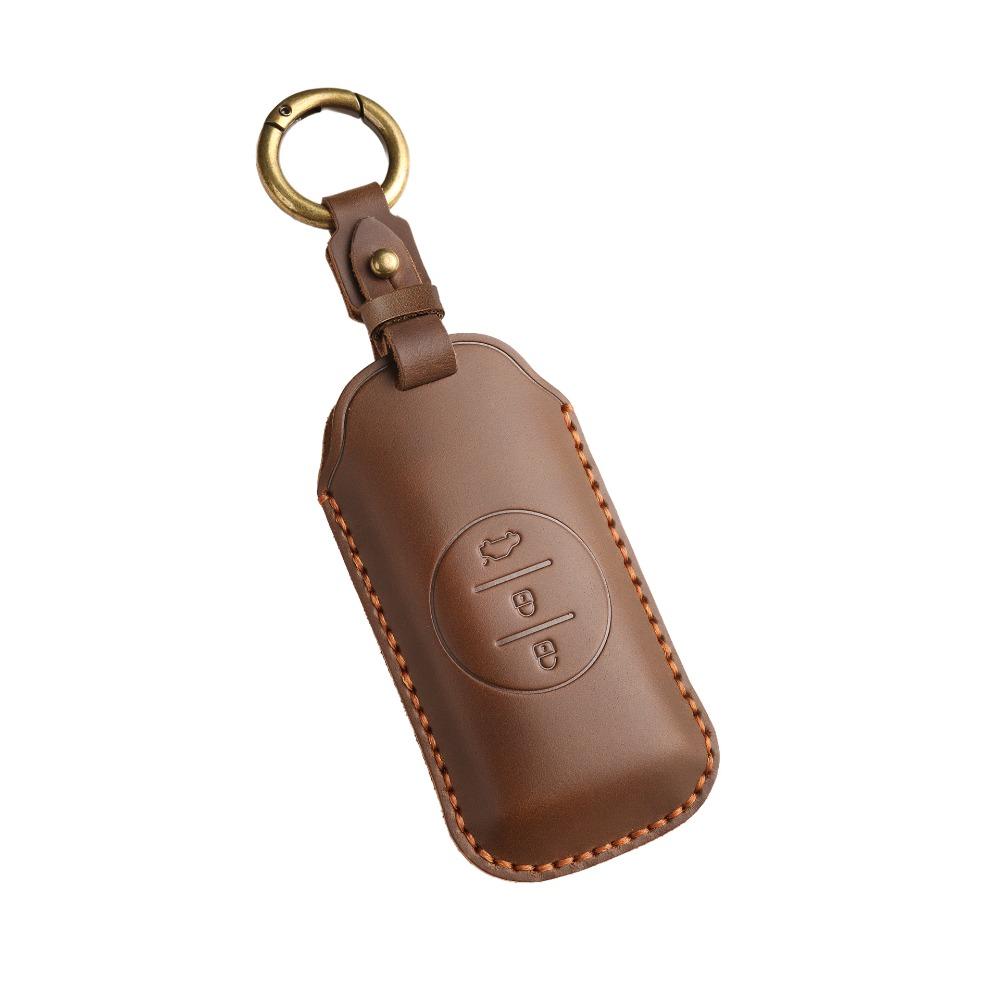 Vintage Leather Key Cover for Chery Tiggo 7 Exeed Custom Handmade Key Case Shell Holder