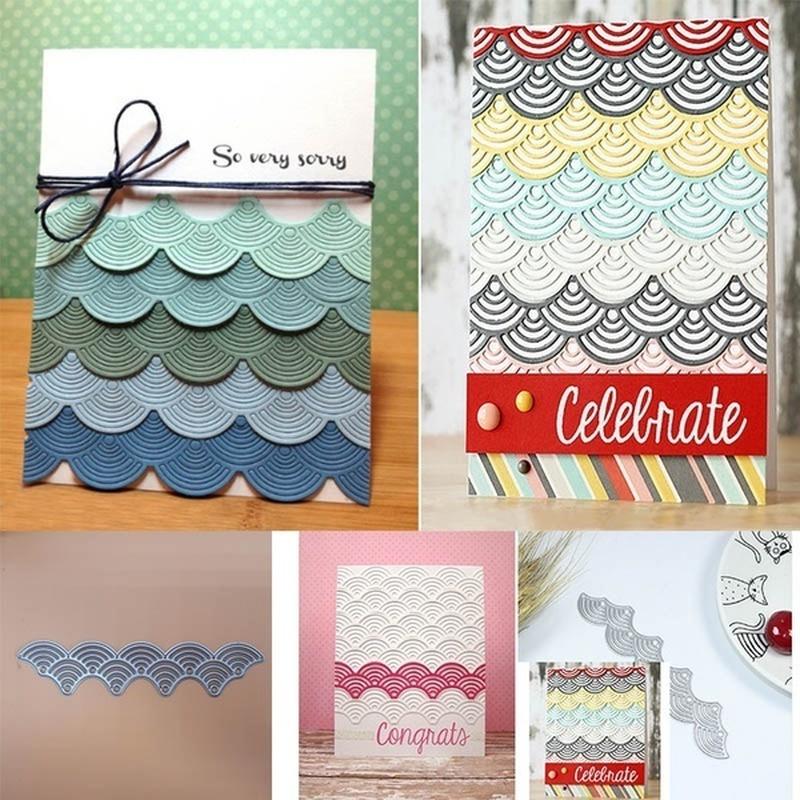 DIY Wavy Lace Metal Cutting Mold for Scrapbook Big Handicraft Journal School Supplies for Painting Card Making