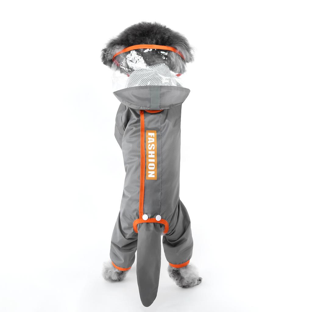 Traction dog raincoat contrasting color matte hemming transparent teddy small and medium dog pet raincoat