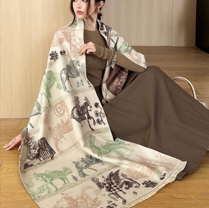 New Arrival Women'S Scarl Thickening Warm Pashmina Cashmere Scarf Female Autumn Winter Soft Scarf Shawl Multipurpose Blanket