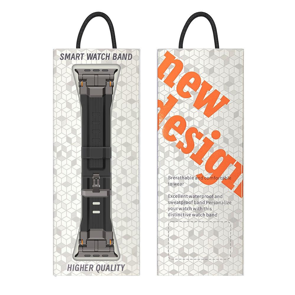 Rubber Strap for Apple Watch Ultra 2 Series 10 9 8 7 Se 6 5 Band Stainless Steel Bracelet for iWatch Ultra 49mm 10 46mm 44 45mm