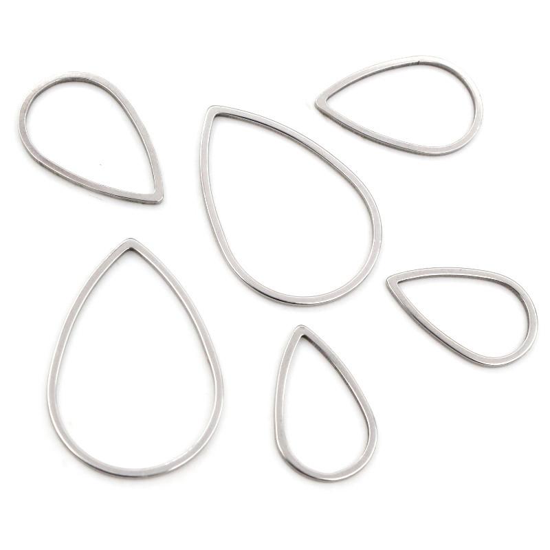 

20pcs 13 26 32mm Stainless Steel Gold Plated Waterdrop Closed Frame Drop Rings For DIY Earring Jewelry Makings Findings Supplies 13x21 mm