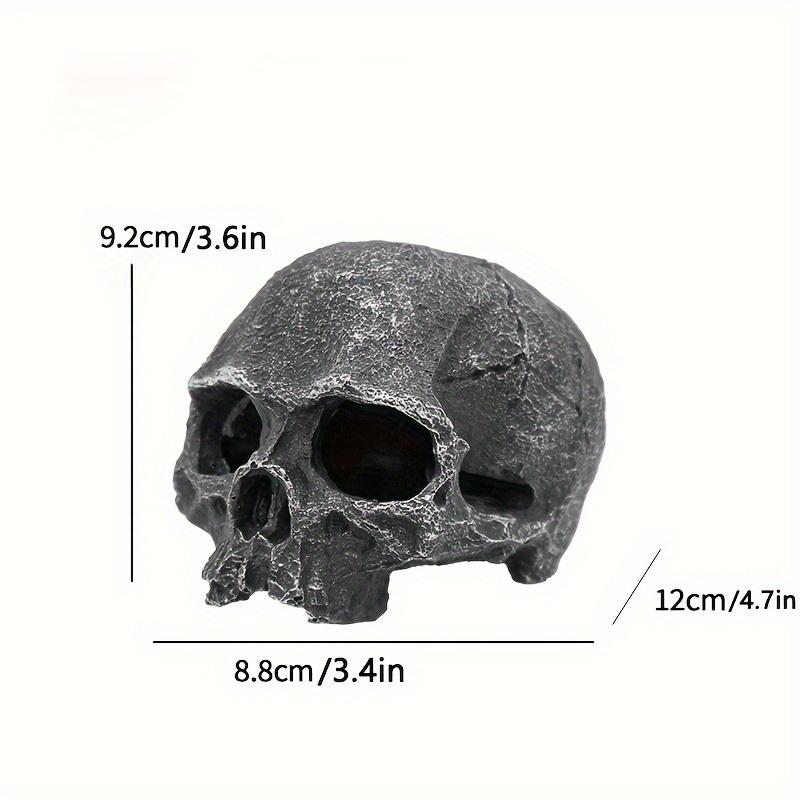 Amphibian Themed Aquarium Decorative Skull, ABS Resin, Reptile House Cave Decoration for Terrariums and Vivariums