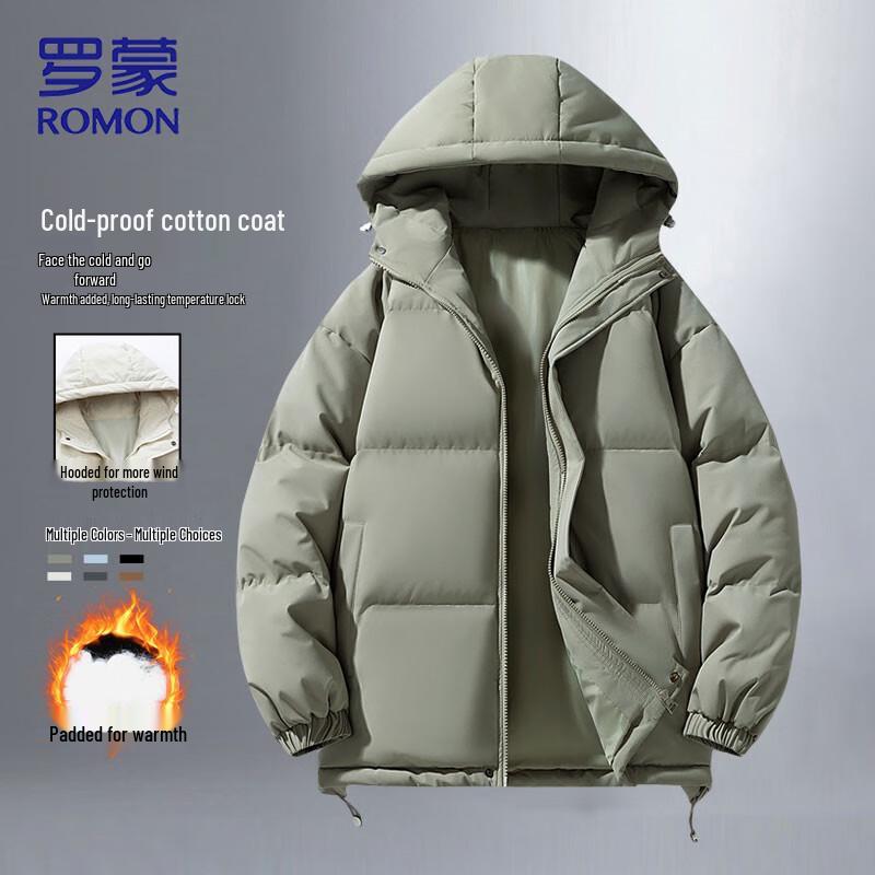 

ROMON Men s Chenille Hooded Windproof Padded Jacket 3XL