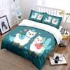 Cute Llama Couple with Hearts Bedding Duvet Cover Set Duvet Cover Pillowcases  (1*Duvet Cover 2*Pillowcases, without duvet insert)