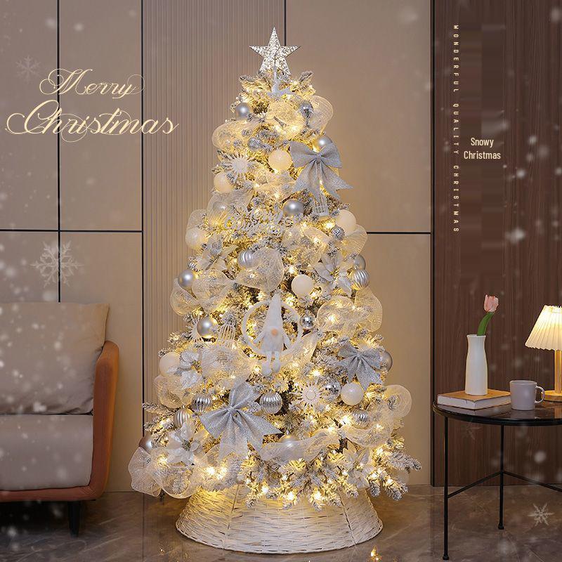 2M Luminous White Flocked Christmas Tree for Home or Window Decoration