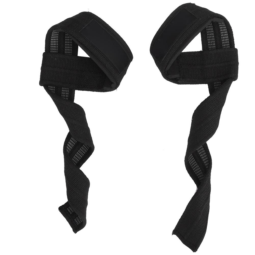 

1 пара ремней для тяжелой атлетики, мягкая поддержка запястий, нескользящая ручка для пауэрлифтинга, бодибилдинга(черный ) чёрный