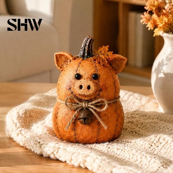 Thanksgiving Home Decor Ornaments Rustic Farmhouse Felt Animal Ornaments, Cute Cow/Pumpkin/Rooster Figurines, Decorative Handmade Animals Fall