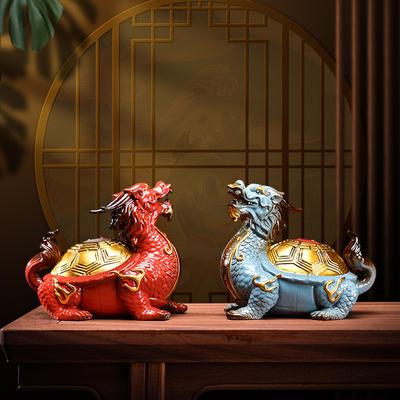Ornamento di Tartaruga in Ceramica Creativa Boutique Borsa Bagua Tartaruga Drago Arredamento per la Casa Soggiorno Decorazione Negozio Regali per l'Inaugurazione Ufficio