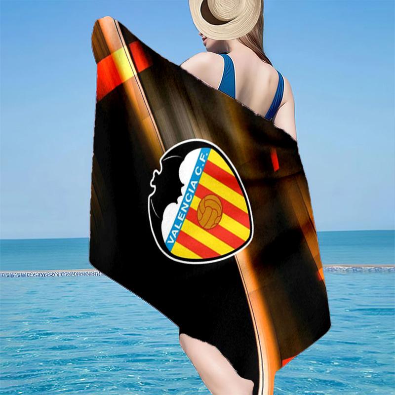 Valencia Cf Crest Design Microfiber Beach Towel, Lightweight And Quick-Dry, for Summer Travel, Beach Essential, Swimming Pool