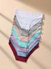 7Pcs Women Cotton Panties Striped Briefs Sexy Women's Underwear Low Waist Breathable Underpants Plus Size Solid Female Lingerie