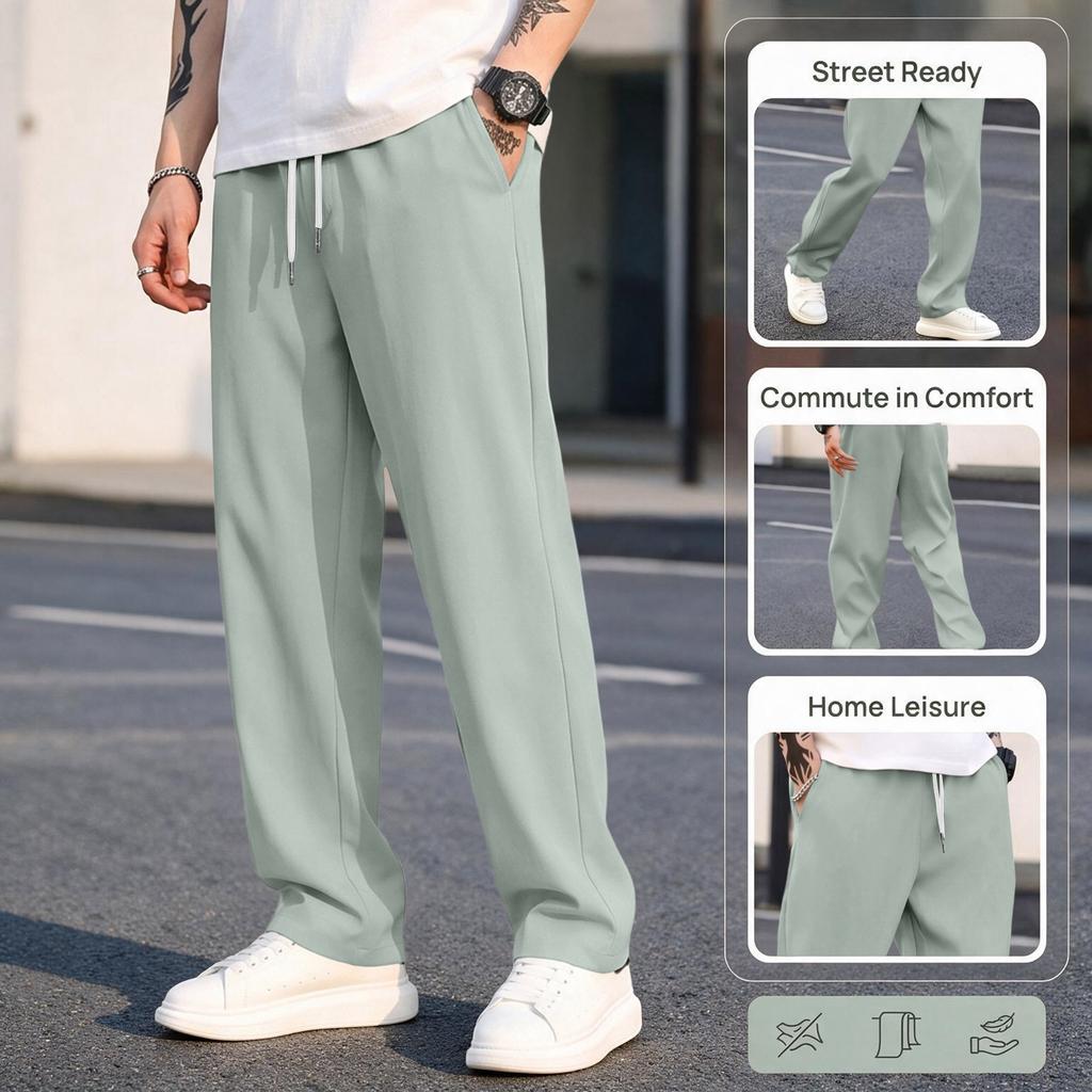 Men's Slim Fit Length Casual Pants with Pockets Color for Everyday Wear