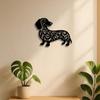 Black Iron Dachshund Dog Metal Wall Art Modern Home Outdoor Decor Living Room Bedroom Garden Gift Dog Lovers