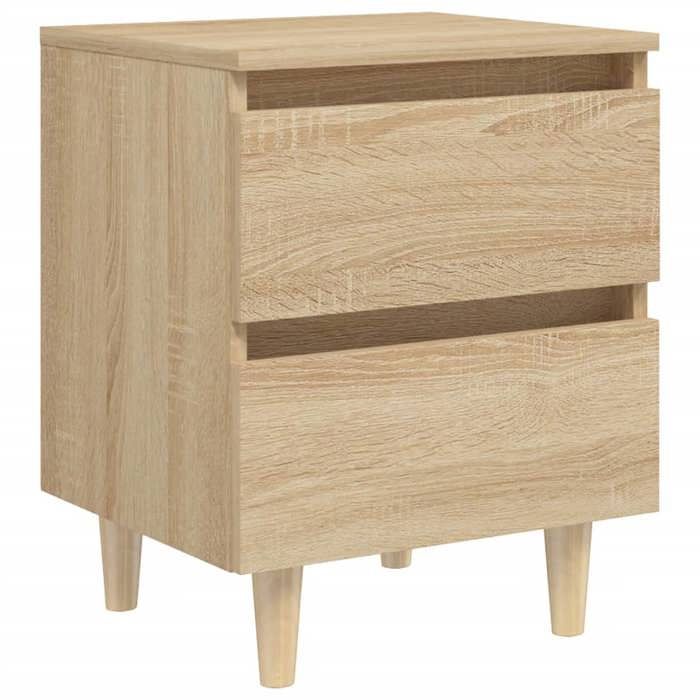 VidaXL Tables de chevet pieds en pin 2 pcs chêne sonoma 40x35x50 cm 805858