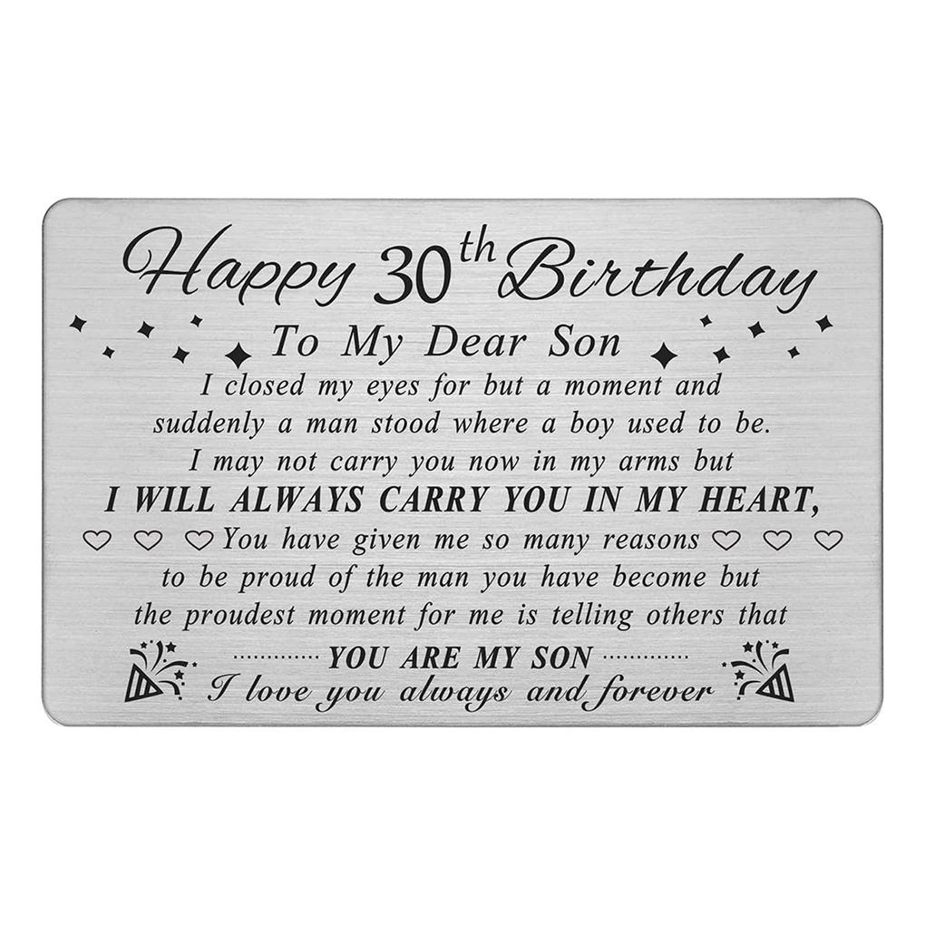 Father Mother Son Happy Birthday Engraving Money Holder Gifts Stainless Steel Portable Engraved Insert Cards Crafts Party