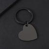 Slanted Peach Heart Stainless Steel Keychain with UV Color Printing - Perfect for Engraving and Festival Gifts.