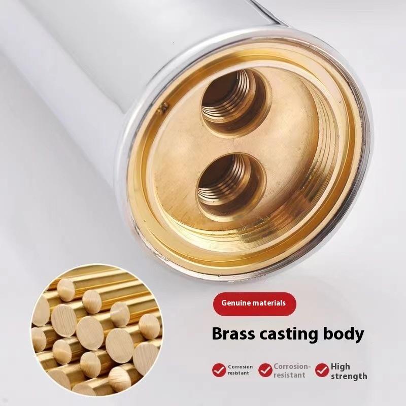 Silver Basin Sink Faucet Circular Nozzle Bathroom Sink Faucet Hot And Cold Function with Accessory Set